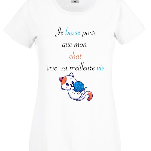 T-shirt personnalisé humoristique chat idée cadeau pour l'esclave de son dieu félin