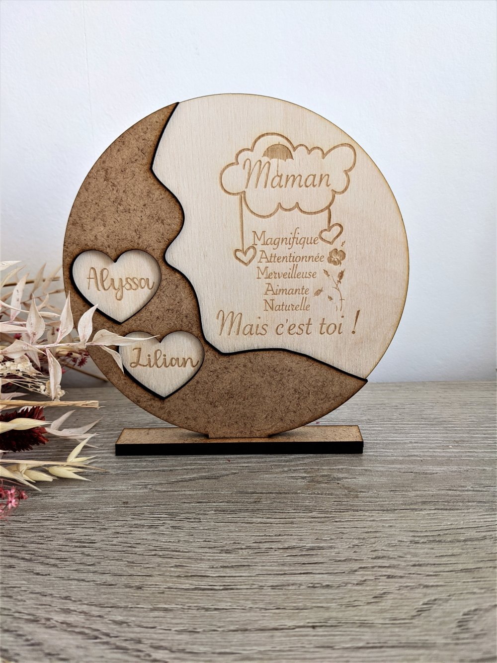 Marque pages en bois personnalisable pour votre maman d'amour