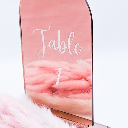 Numéros de table de mariage en acrylique miroir (plusieurs couleurs possibles)
