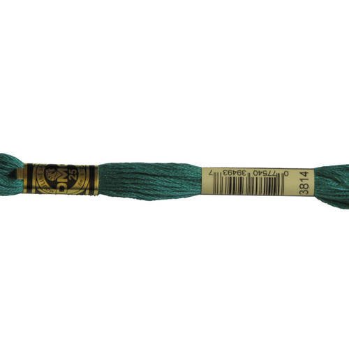 Fil dmc n°3814, mouliné spécial, échevette de coton bleu vert, à broder . 