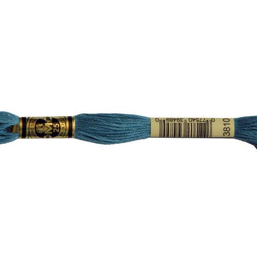 Fil dmc n°3810, mouliné spécial, échevette de coton bleu, à broder . 