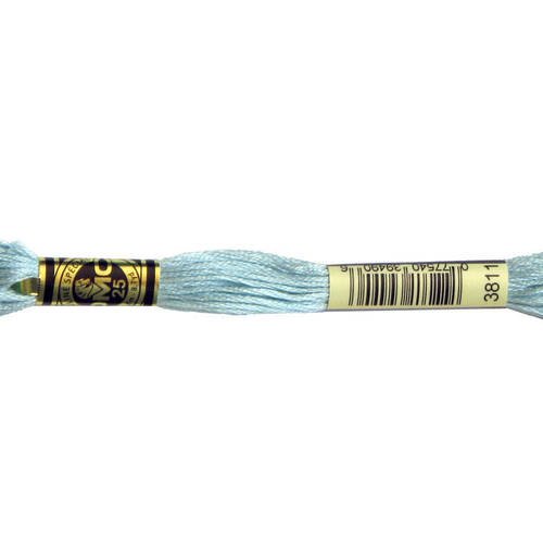 Fil dmc n°3811, mouliné spécial, échevette de coton bleu, à broder . 
