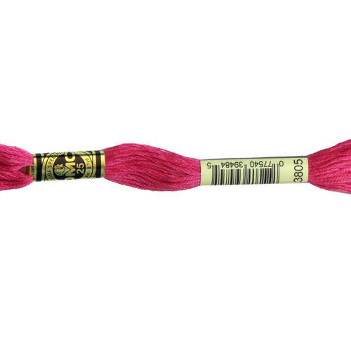Fil dmc n°3805, mouliné spécial, échevette de coton rose, à broder . 