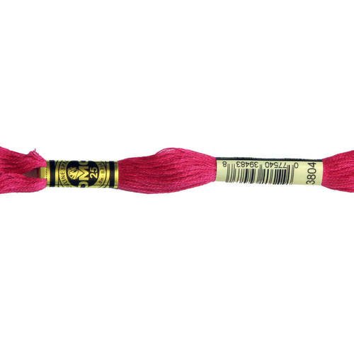Fil dmc n°3804, mouliné spécial, échevette de coton rose, à broder . 