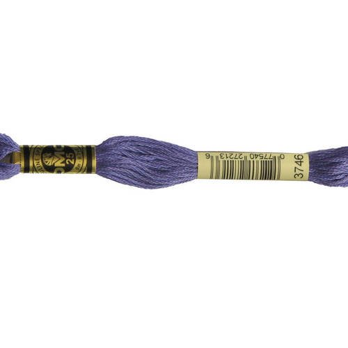 Fil dmc n°3746, mouliné spécial, échevette de coton violet, à broder . 