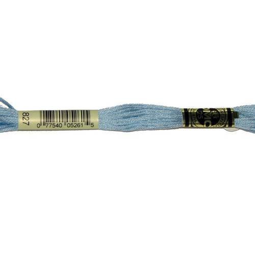 Fil dmc n°827, mouliné spécial, échevette de coton bleu clair, à broder . 