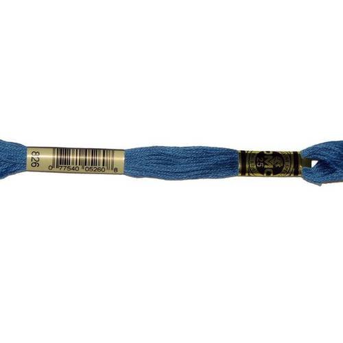 Fil dmc n°826, mouliné spécial, échevette de coton bleu, à broder . 