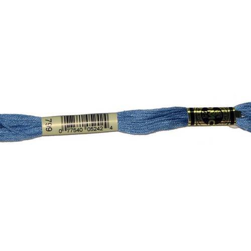 Fil dmc n°799, mouliné spécial, échevette de coton bleu, à broder . 