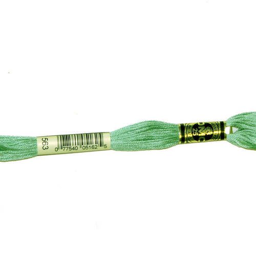Fil dmc n°563, mouliné spécial, échevette de coton vert, à broder . 