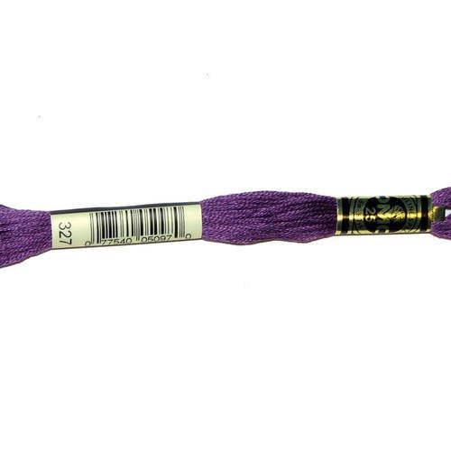 Fil dmc n°327, mouliné spécial, échevette de coton violet mauve foncé, à broder . 
