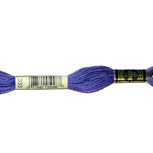 Fil dmc n°333, mouliné spécial, échevette de coton violet mauve foncé, à broder . 