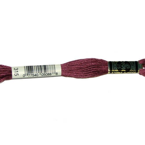 Fil dmc n°315, mouliné spécial, échevette de coton rose bordeaux foncé, à broder . 