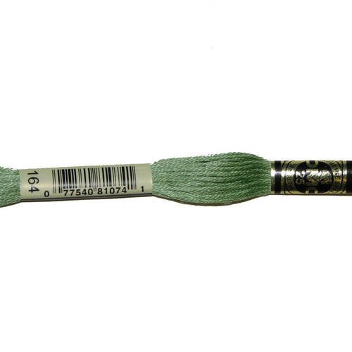 Fil dmc n°164, mouliné spécial, échevette de coton vert clair, à broder . 