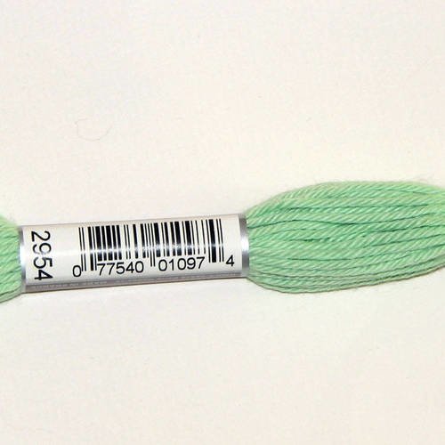 Dmc n°2954, échevette de coton vert pour tapisserie et canevas