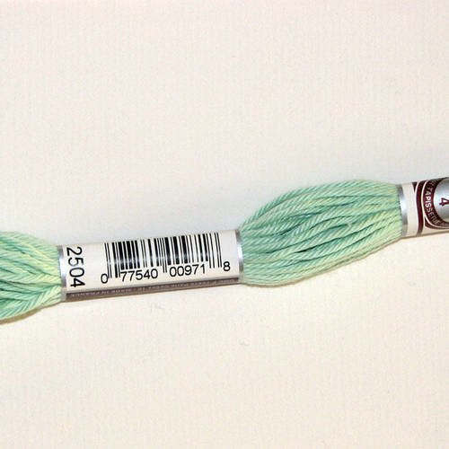 Dmc n°2504, échevette de coton vert pour tapisserie et canevas