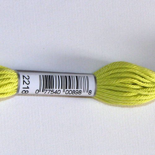 Dmc n°2218, échevette de coton jaune pour tapisserie et canevas