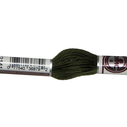 Dmc n°2141, échevette de coton vert pour tapisserie et canevas 