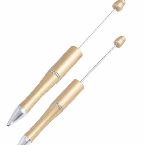 "stylo doré clair à décorer et personnaliser avec des perles - créez votre stylo unique"