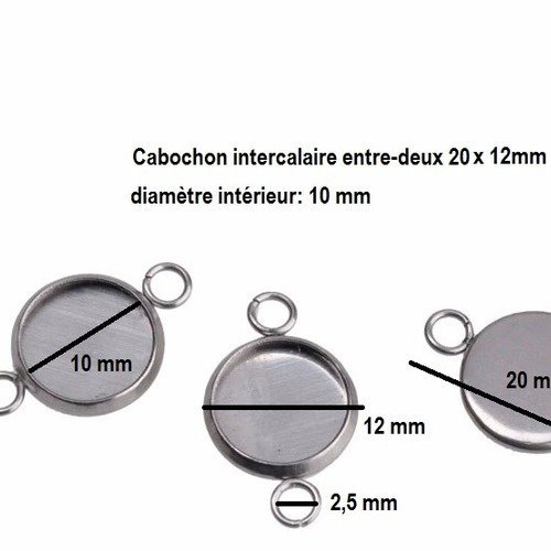 "lot de 5 supports pour cabochon circulaire 10 mm - idéaux pour créer vos bijoux personnalisés"