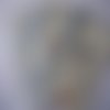 Lot de 10 carres tissus coton - patchwork -  couleur dominante blanche 