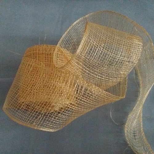 Ruban naturel aspect filet couleur paille - grande largeur