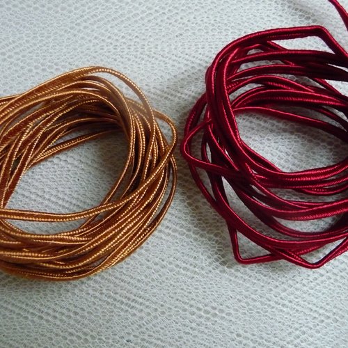 Duo de galons passementerie soutache couleur grenat et marron ocre
