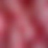 Coupon voile polyester - 1,50 m x 1,05 m -  grosses fleurs grenat et blanches