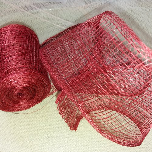 Ruban galon filet rigide, fibres naturelles teintées grenat, 4,5 m x 7 cm - home-déco, arts plastiques, décoration, créations