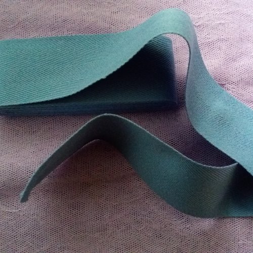 Sangle fine en coton - couleur bleue - 2,40 m x 4 cm de largeur