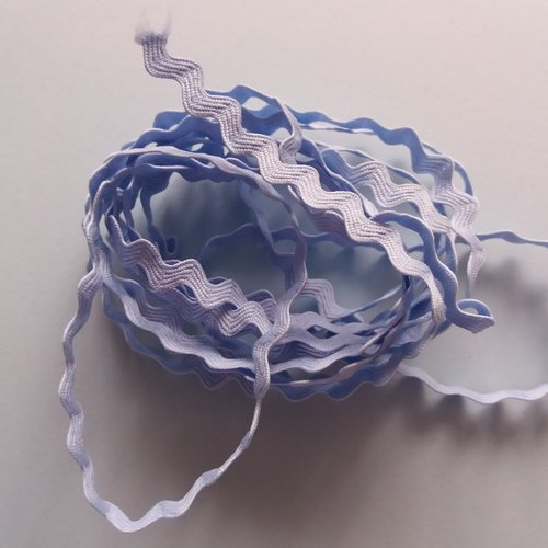 Galon croquet festonné bleu-ciel - 2 m x 5 mm - pour créations textiles, petites finitions, bordures, déco