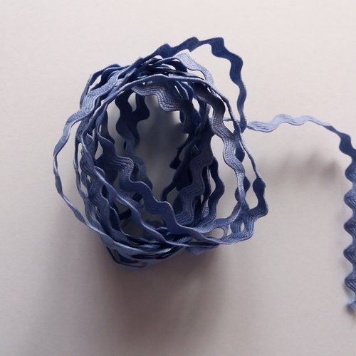 Galon croquet festonné bleu - 2 m x 5 mm - pour créations textiles, petites finitions, bordures, déco