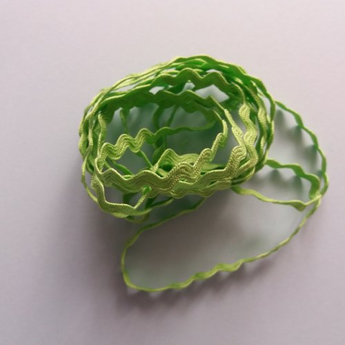 Galon croquet festonné vert pomme - 2 m x 5 mm - pour créations textiles, petites finitions, bordures, déco