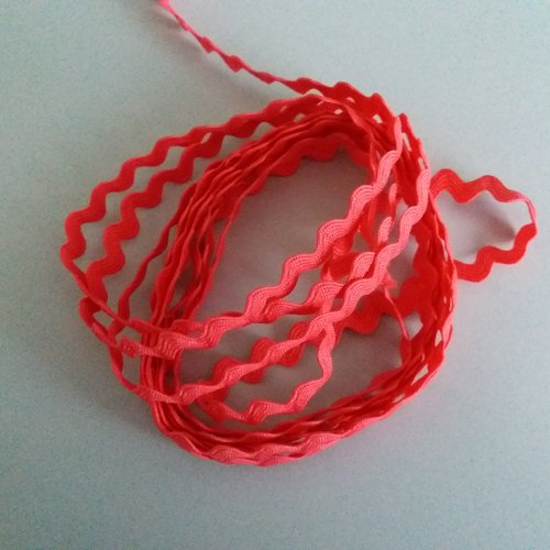 Galon croquet festonné rose foncé - 2 m x 5 mm - pour créations textiles, petites finitions, bordures, déco