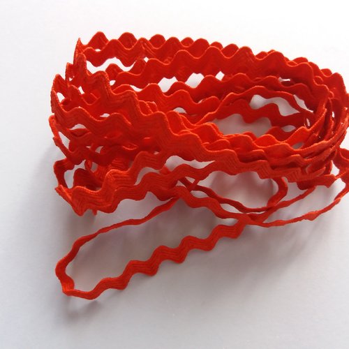Galon croquet festonné rouge - 2 m x 5 mm - pour créations textiles, petites finitions, bordures, déco
