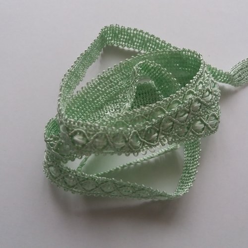 Galon passementerie fantaisie vert pomme, 1 m x 1,2 cm - pour couture, créations textiles, décoration, customisation,