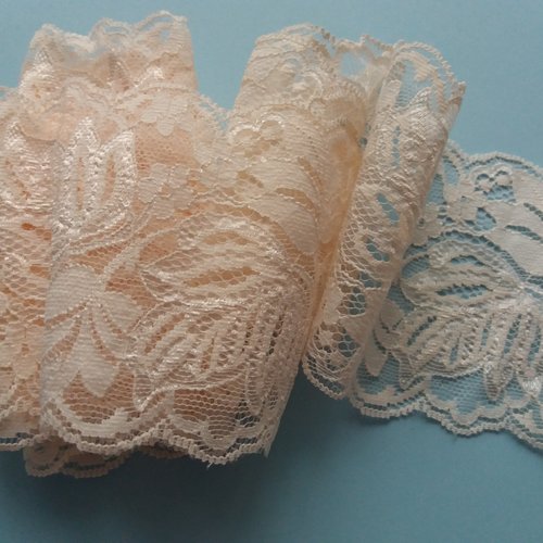 2 m de dentelle rose, belle largeur de 8,5 cm