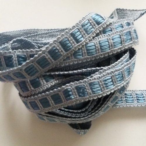 1 m galon passementerie fin, bleu-gris, 1,5 cm de largeur - vendu au mètre