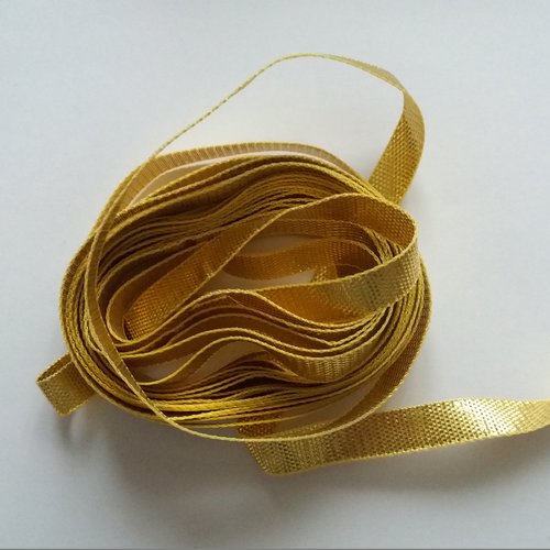 1 m  galon ruban souple lamé doré - 1 cm de largeur - décorations, présentation cadeaux,  vendu au mètre