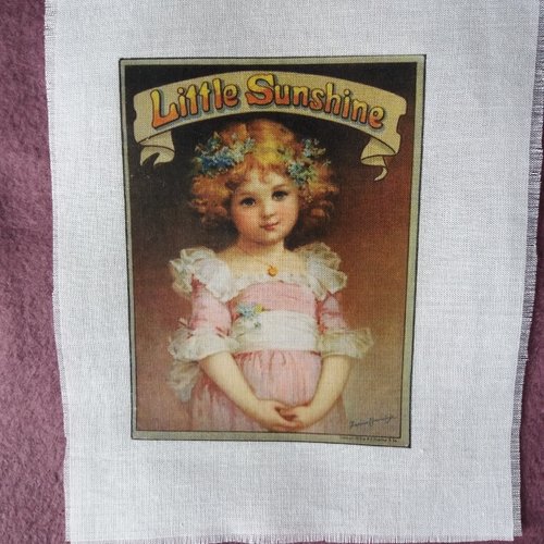 Transfert textile enfant rétro fillette robe rose -  vintage - créations textiles, customisation, collages,
