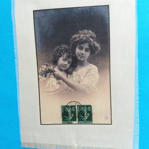 Transfert textile rétro mère et fille - vintage - créations textiles, customisation, collages,