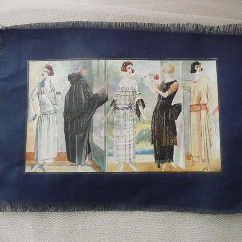 Transfert textile rétro 5 jeunes femmes années 1900 - créations textiles, customisation, couture, embellissements, collages ...