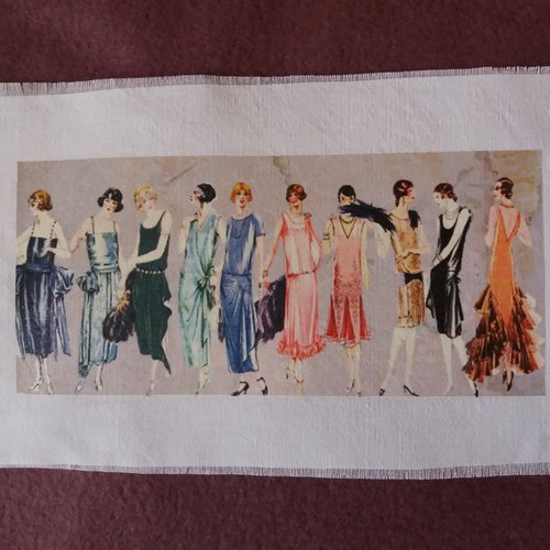 Transfert textile rétro jeunes femmes années 1900 - créations textiles, couture, customisation, projets créatifs