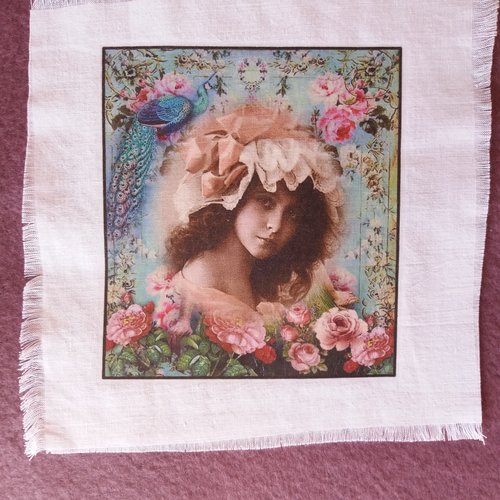 Transfert textile enfant rétro avec fleurs - créations textiles, customisation, couture, décoration