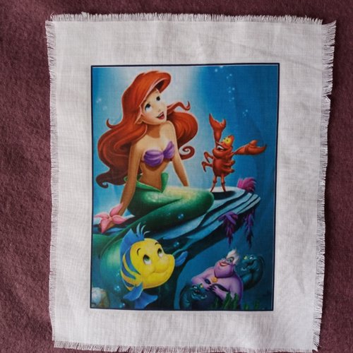 Transfert textile petite sirène dessin animé - créations textiles, univers enfants, loisirs créatifs