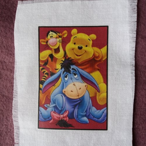 Transfert textile ourson  et ses amis - dessin animé - créations textiles, univers enfants, loisirs créatifs