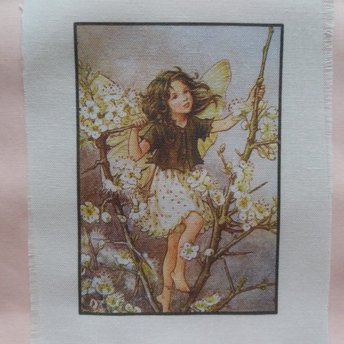 Transfert textile petite fée fleurettes blanches - créations textiles, collages, customisation, loisirs créatifs