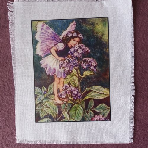 Transfert textile petite fée lilas- créations textiles, collages, customisation, loisirs créatifs