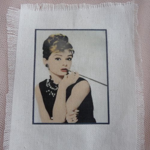 Transfert textile  audrey hepburn  réf. 1-  créations textiles, customisation, couture - décoration,...