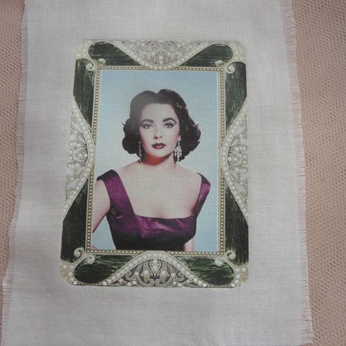 Transfert textile elisabeth taylor réf. 2 - créations textiles, customisation, couture - décoration,...
