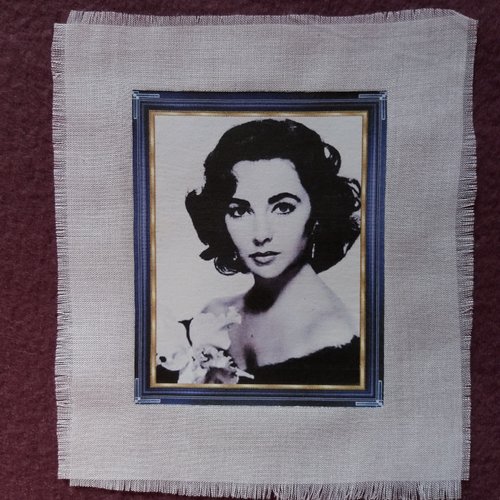 Transfert textile elisabeth taylor - réf.1 - créations textiles, customisation, couture, décoration